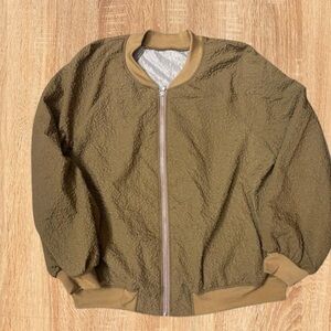 Women’s Tan Scrunch Bomber Jacket